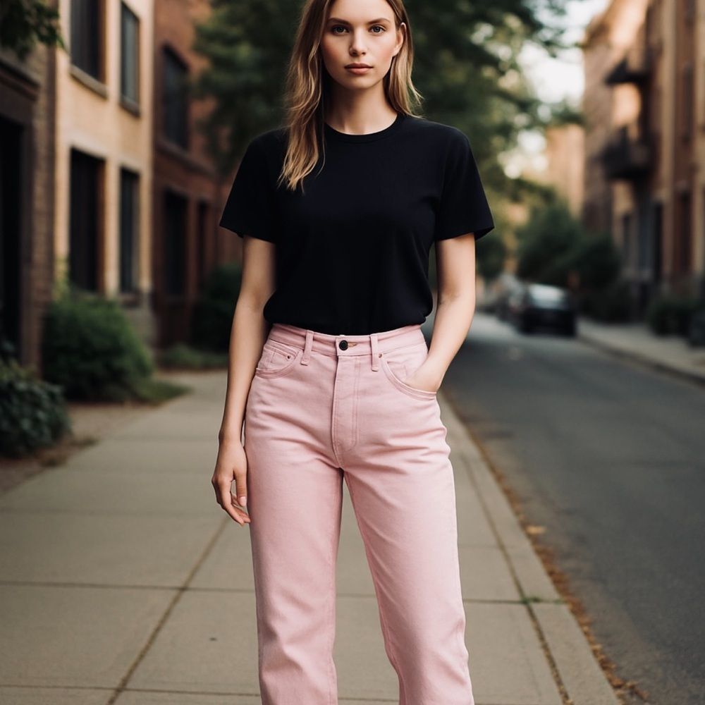 Zara Pink Straight Leg Jeans sz 6